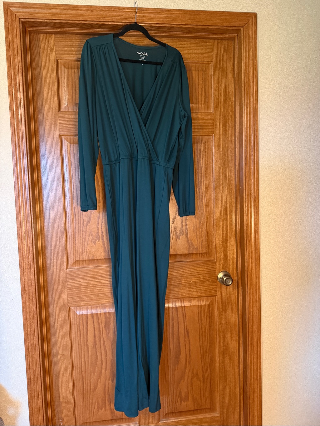 Wool& Paisley Jumpsuit - Long Sleeve Wrap Style In Xl.